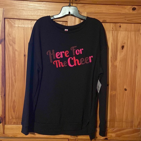 New Years sparkle pullover Here for the Cheer beaded, sparkle sweatshirt XL new! - Picture 2 of 4